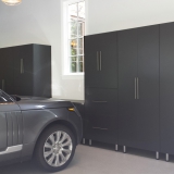 Utah-Park-City-Wasatch-luxury-garage-car-organizer-gray-cabinets-lighting-Stainless-Steel-countertop-Promontory-Colony