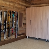 Utah-Promontory-Wasatch-garage-brown-cabinets-Wall-ski-Hanger
