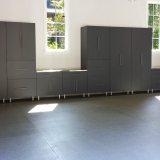 Utah-Promontory-Wasatch-luxury-garage-organizer-cabinets-lighting-Stainless-Steel-countertop-window-Colony