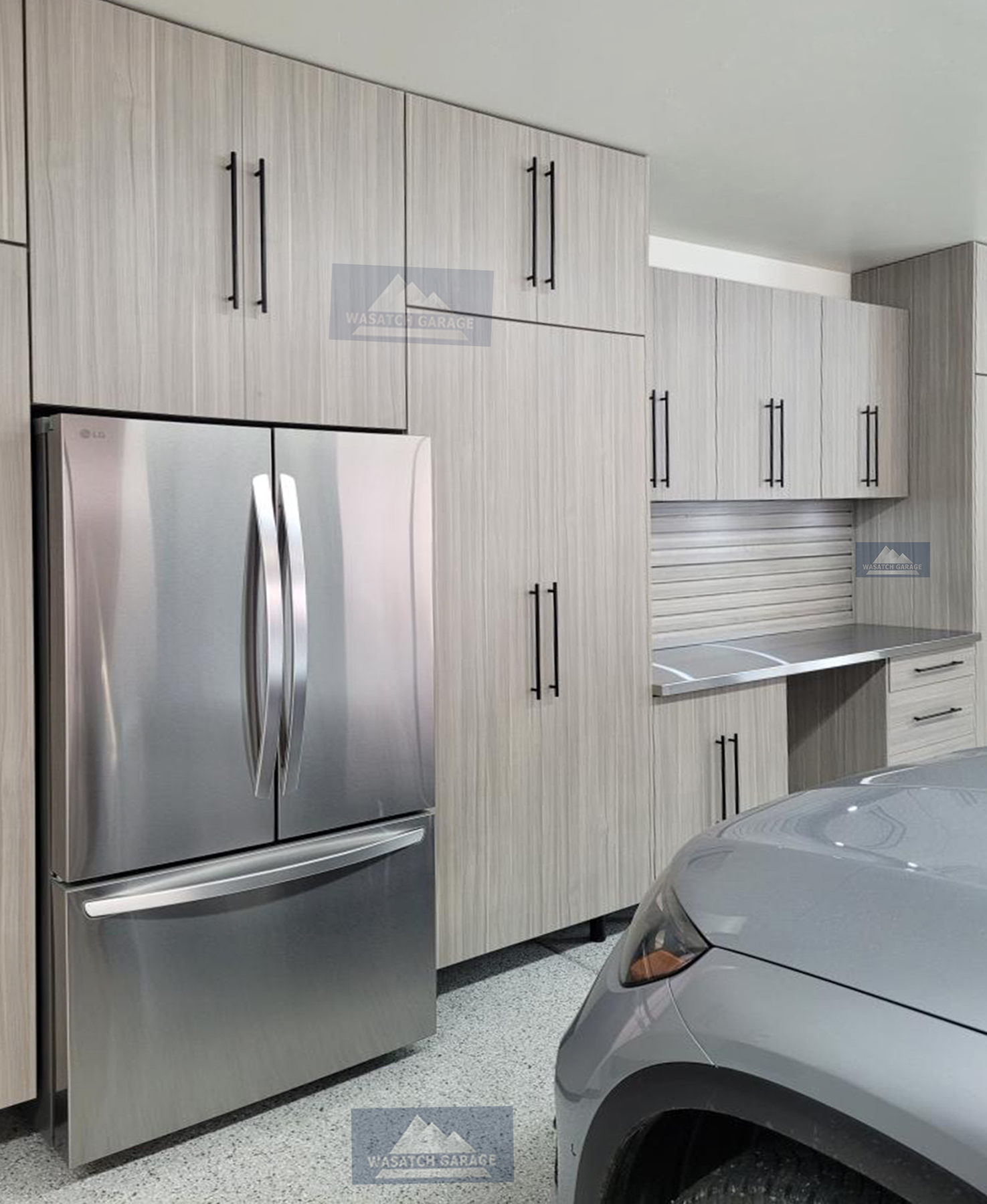 Wasatch-Garage-fridge-cabinets-Promontory-epoxy-Luxury-Salt-Lake-City