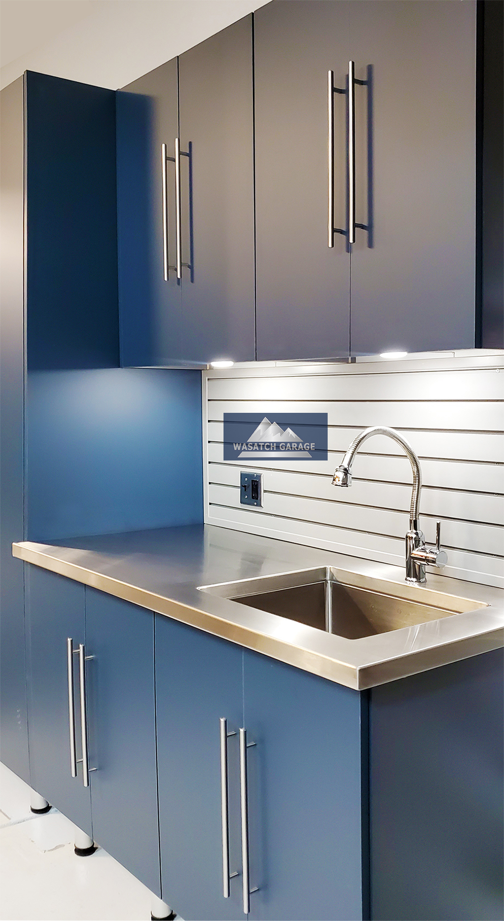 Utah-luxury-Wasatch-Garage-wall-blue-Light-Cabinets-Promontory