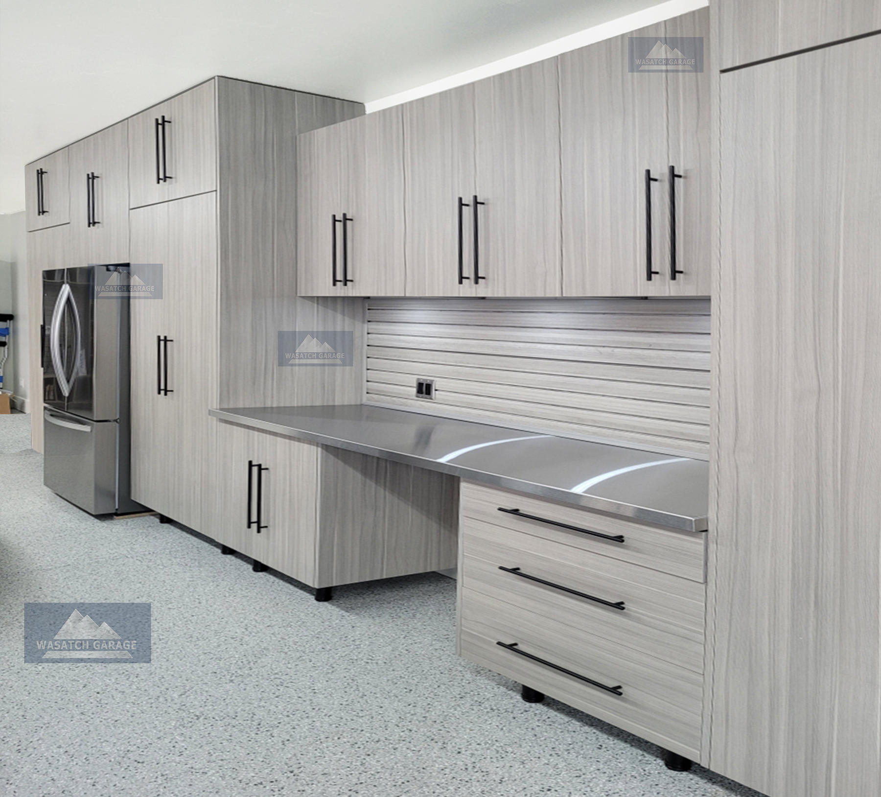 Wasatch-Garage-Utah-Garage-grey-wood-Luxury-epoxy-countertop-workbenches
