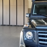 Utah-garage-almond-cabinet-window-epoxy-flooring-car