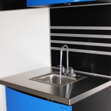 Utah-Wasatch-garage-Metal-blue-Cabinet-Drawers-store-wall-Promontory-sink-Stainless-Steel-countertop