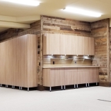 Utah-Promontory-Wasatch-garage-epoxy-floor-wood-cabinets-wood-wall-lighting-countertop-woodshop